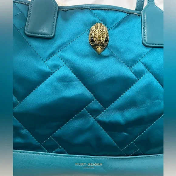 Kurt Geiger Teal Quilted Tote Bag (Shopper Bag) - Picture 7 of 11